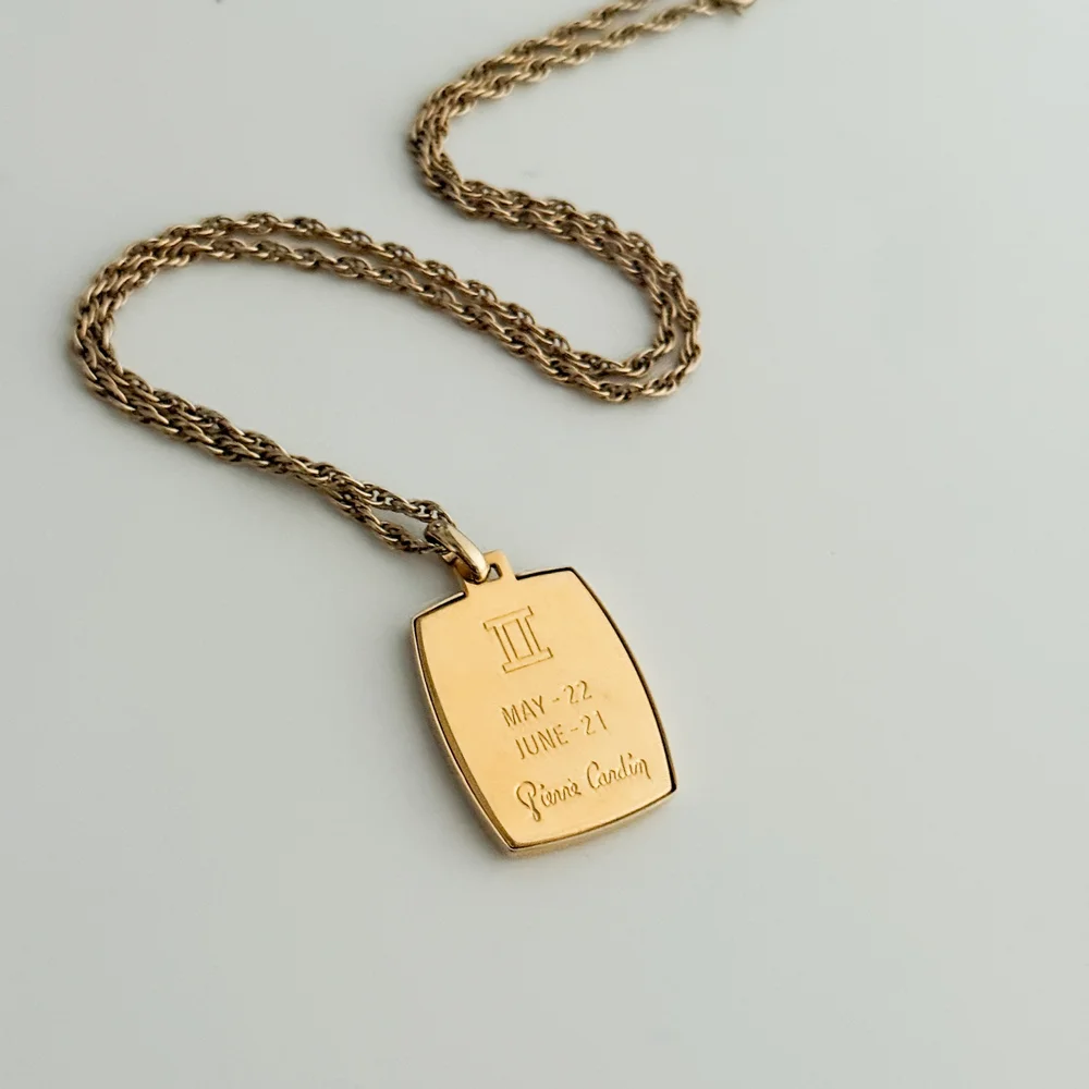 Pierre Cardin Gemini Zodiac Pendant Necklace with Genuine Diamond